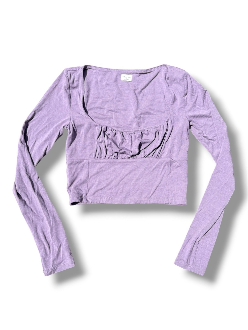 Wilfred Free Orbit Ruched Crop Top by Aritzia – Lavender – Size Small